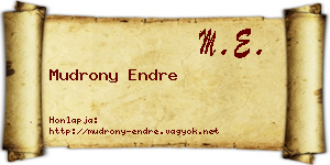 Mudrony Endre névjegykártya
